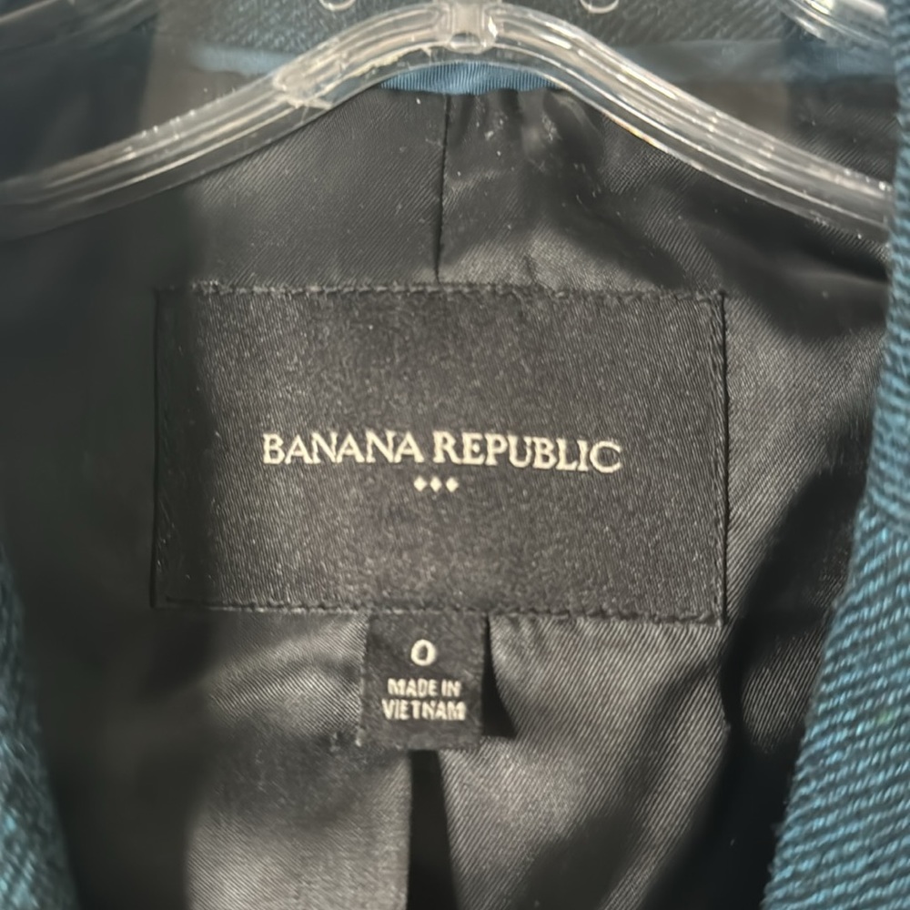 Green and black woven wool blend blazer - Picture 3 of 3